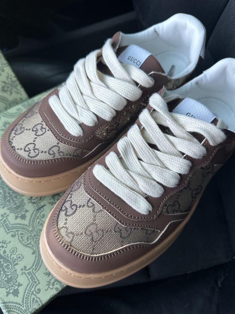 Кеди кросівки Гуччі Гуччи Gucci на високій коричневій підошві 38 39 40