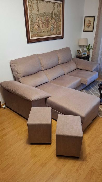 Sofá chaise longue  Bege