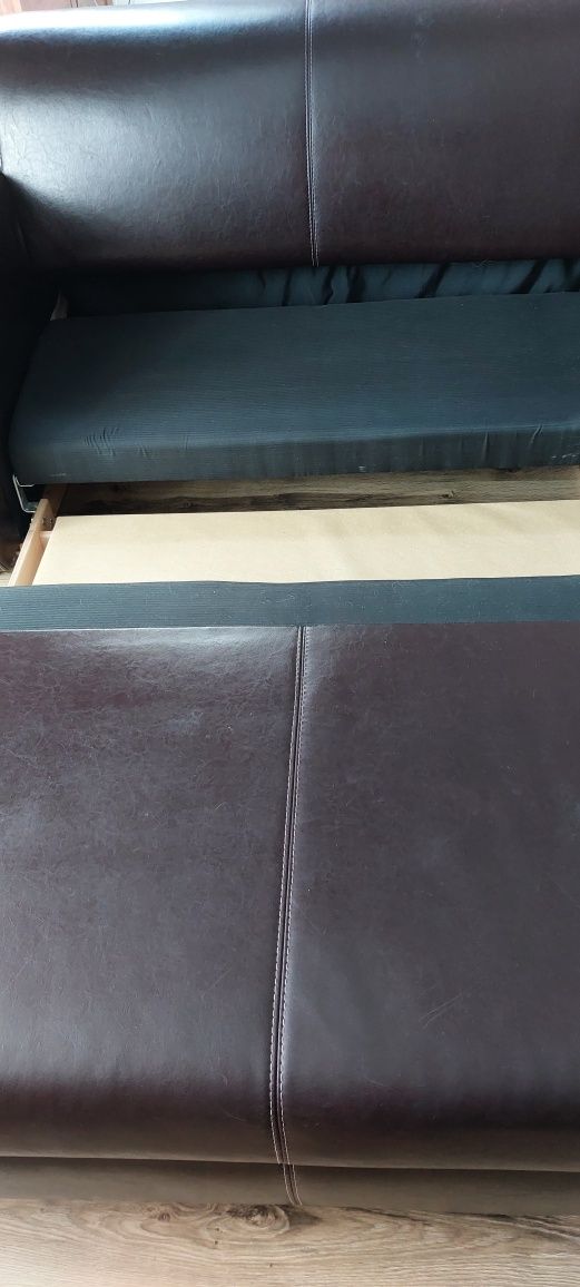 Rozkładana sofa ze skóry naturalnej 160cm
