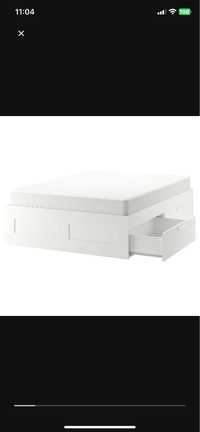 Łóżko z szufladami, białe, 180x200 cm