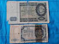 stare polskie banknoty PRL okupacja 500 zł 1940 Góral 20 zł 1948