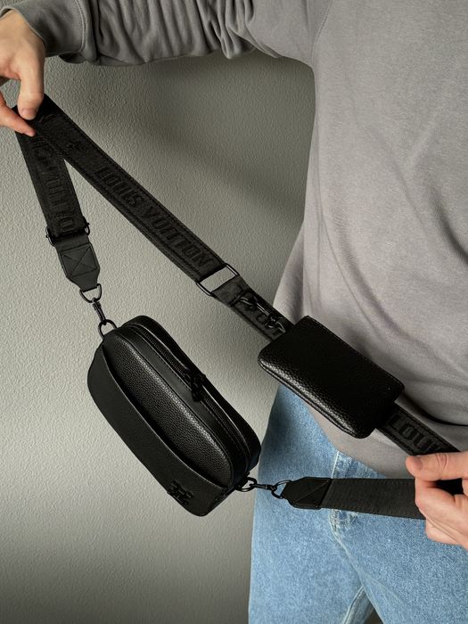 Чоловіча сумка Louis Vuitton мужская сумка барсетка мессенджер 2в1 дуо