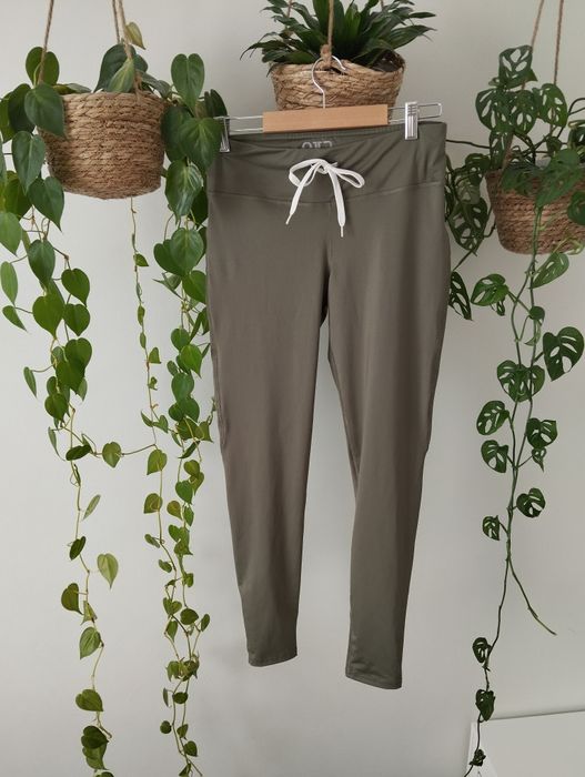 Leginsy damskie, sportowe treningowe, khaki, z przeplecione r. M/L Ott