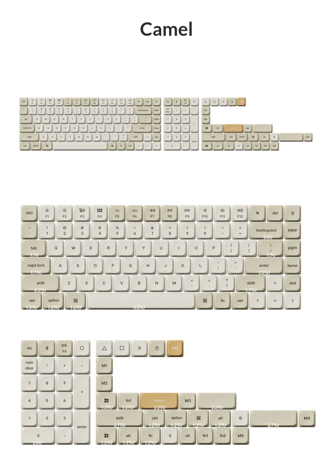 Набір клавіш Keychron Low Profile Double Shot PBT LSA Version 2 Camel