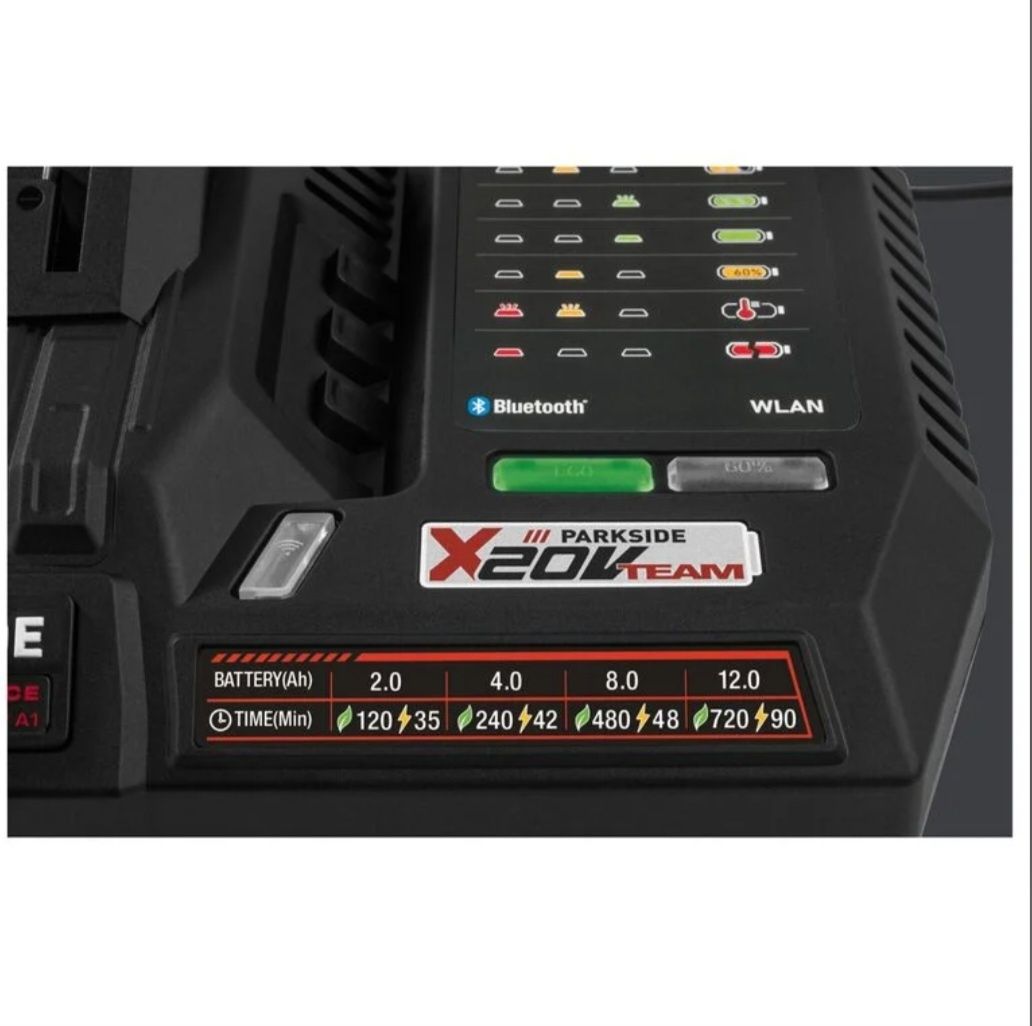Carregador de bateria inteligente 20 V / 12 A parkside performance