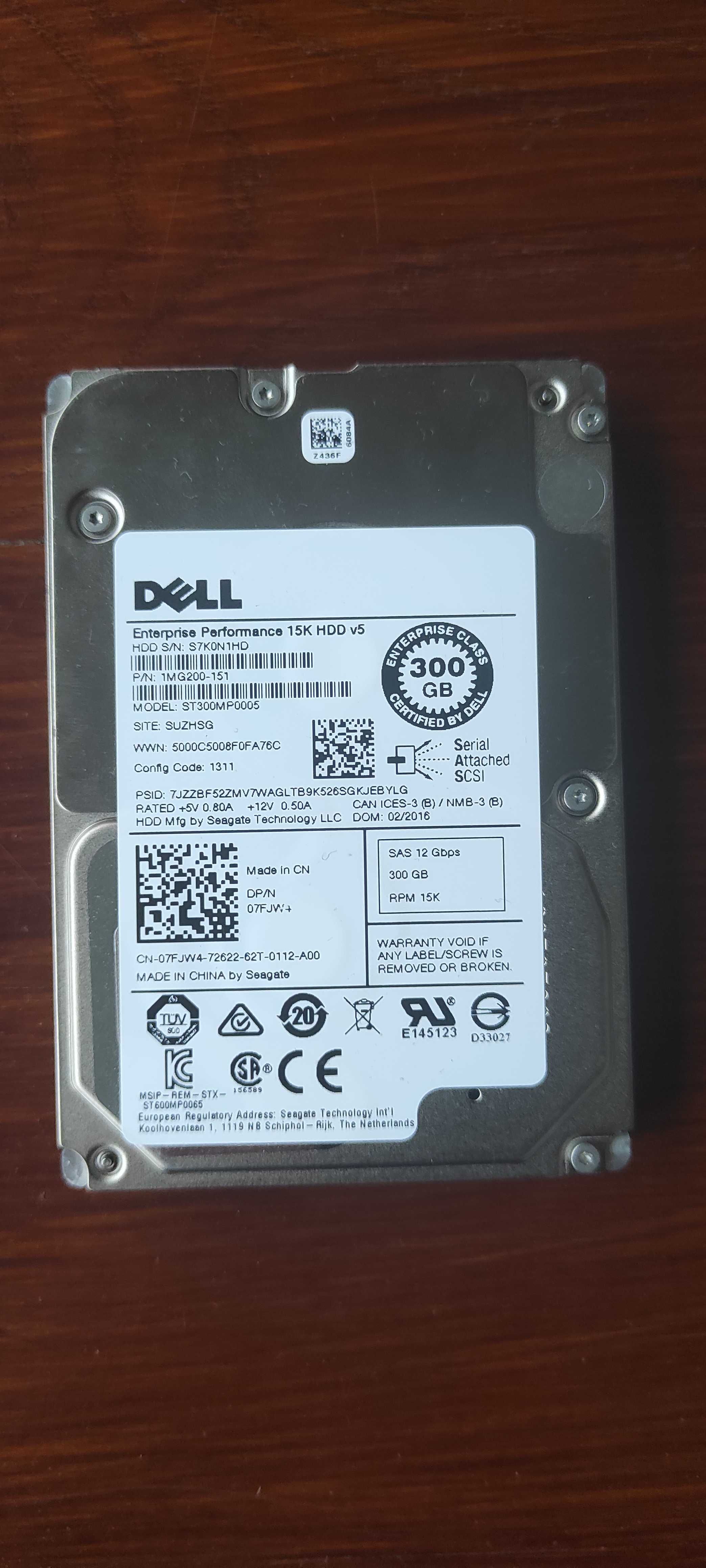 Dysk Dell Enterprise Performance 15K Hdd v5 300GB NOWY