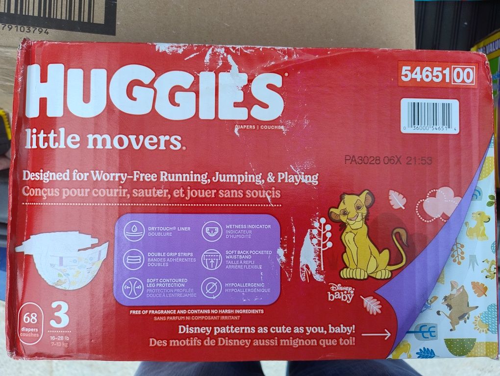 Підгузники Huggies little movers 3 68 шт. США.
