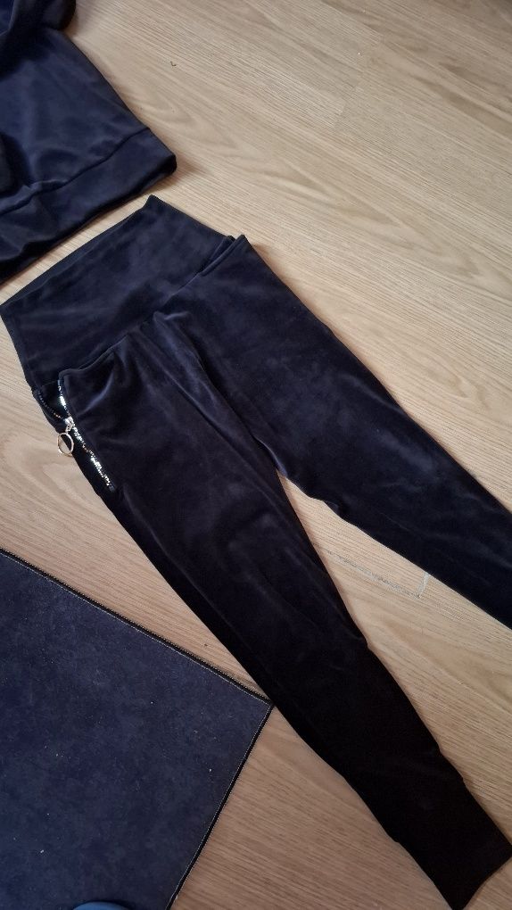 welurowy dres komplet dresowy damski s. moriss rozmiar 36