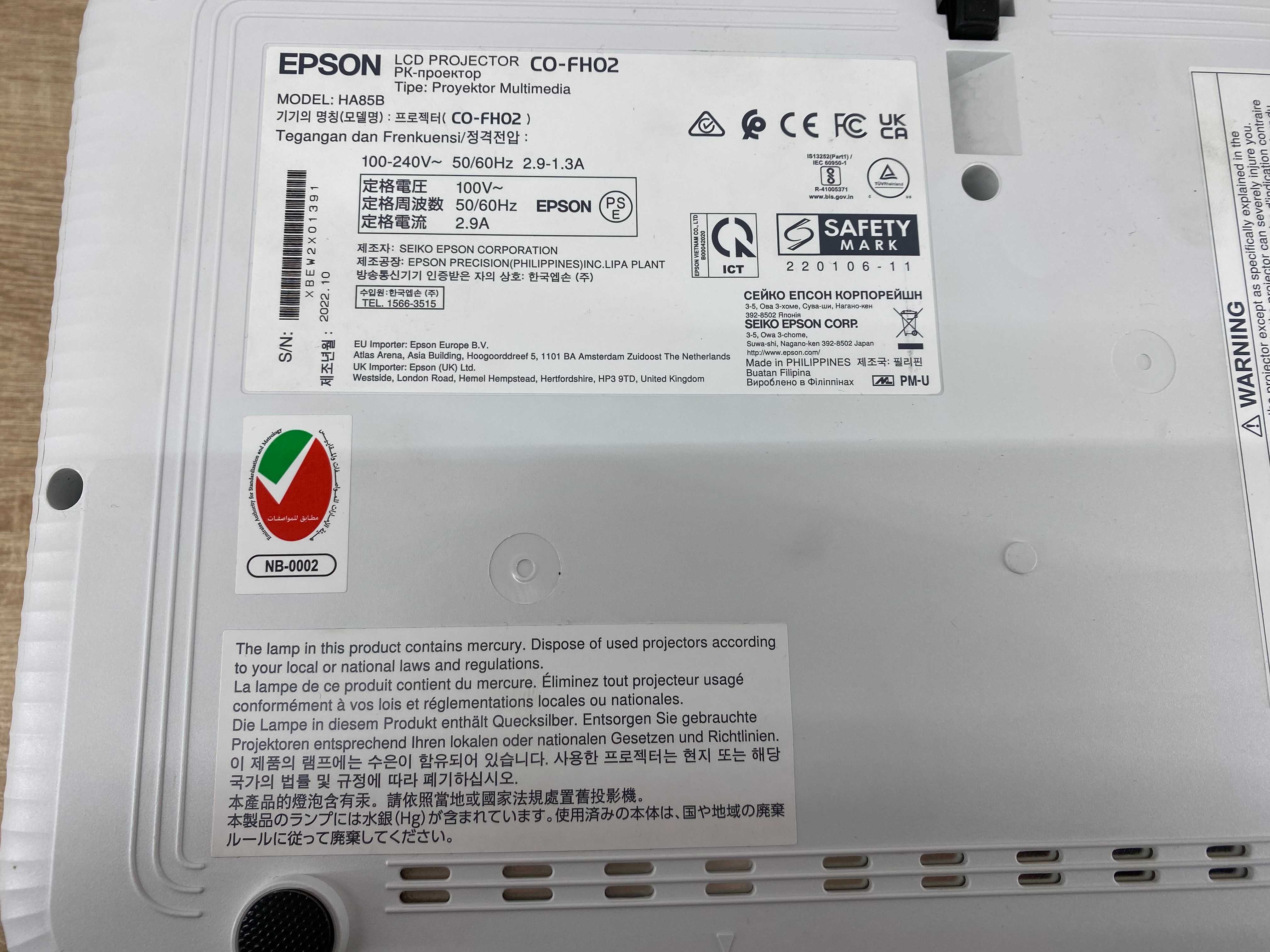 Projektor LCD Epson CO-FH02