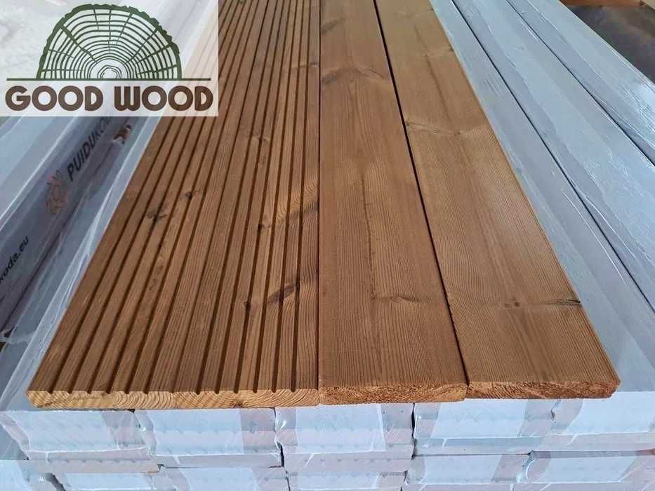 Deski tarasowe 26x116 mm termo sosna deska thermo Gładka Ryflowana