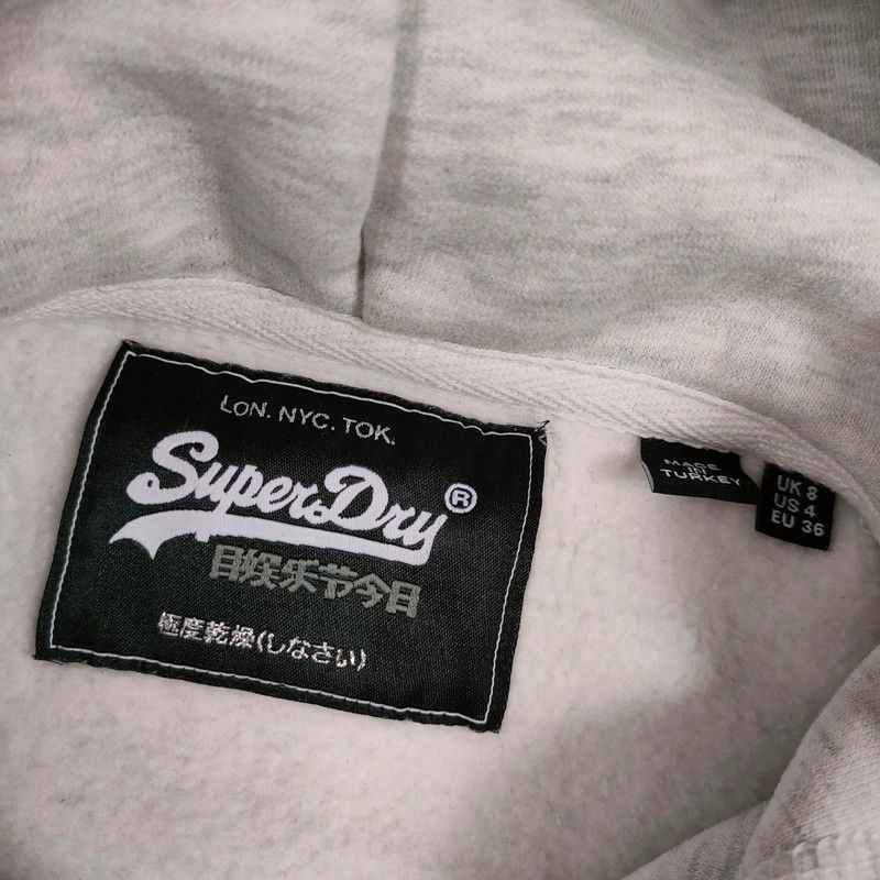 SUPERDRY Bluza z Kapturem Damska Logowana r. S