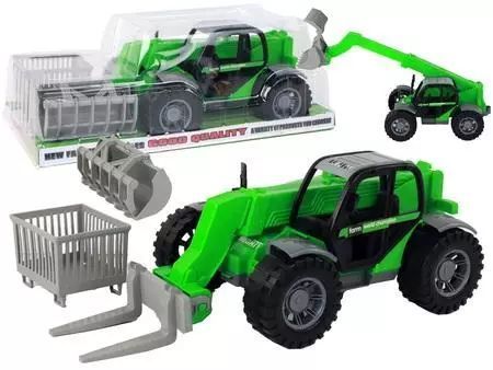 Traktor z maszyną rolniczą. Leantoys
