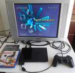 Consola Funcional PlayStation 2 Slim PS2 c/ Comando Cabos Jogo Cartão