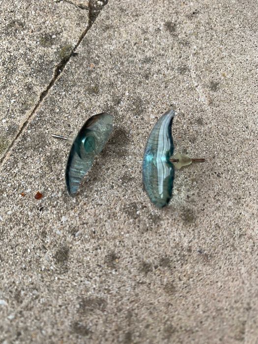 Brincos Asas de Borboleta Azul-Transparente Arte Colombiana