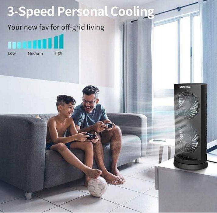 Oscylujący Wentylator Kolumnowy Przenośny Szeroka 110° 3 Timery 3 Pręd