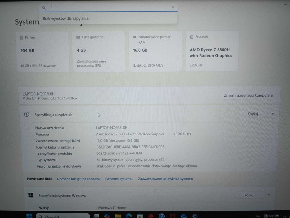 Na Sprzedaż Laptop Gamingowy Victus Ryzen 7 Rtx ti 16 gb 1tb lub Zamia