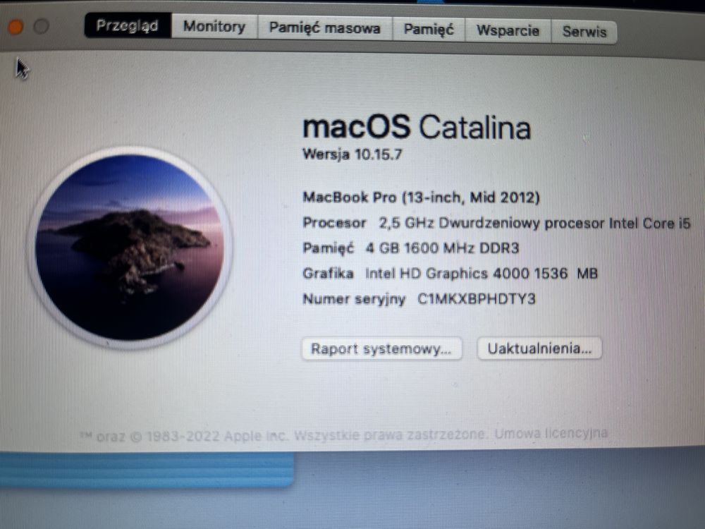 MacBook Pro 2012 mid 500gb ssd 4bg ram