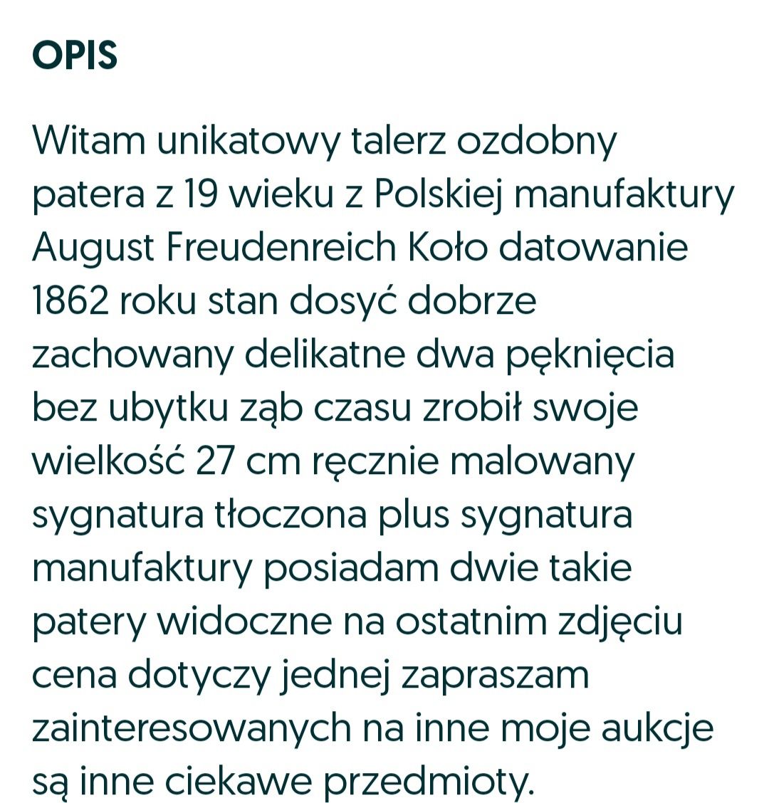 Talerze ozdobne August Freudenteich  1864. Dzisiejsze koło.