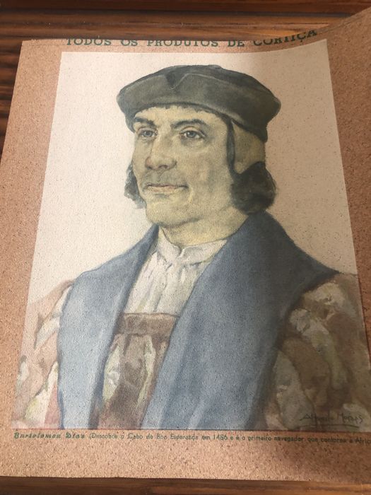 Quatro pinturas em cortica de quatro ilustre Portugueses