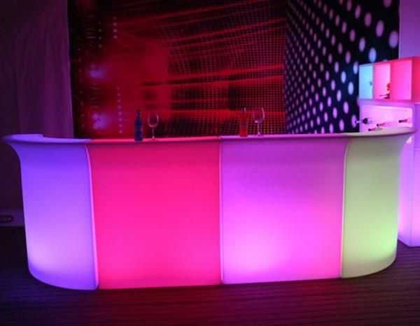 Balcão com iluminação rgb