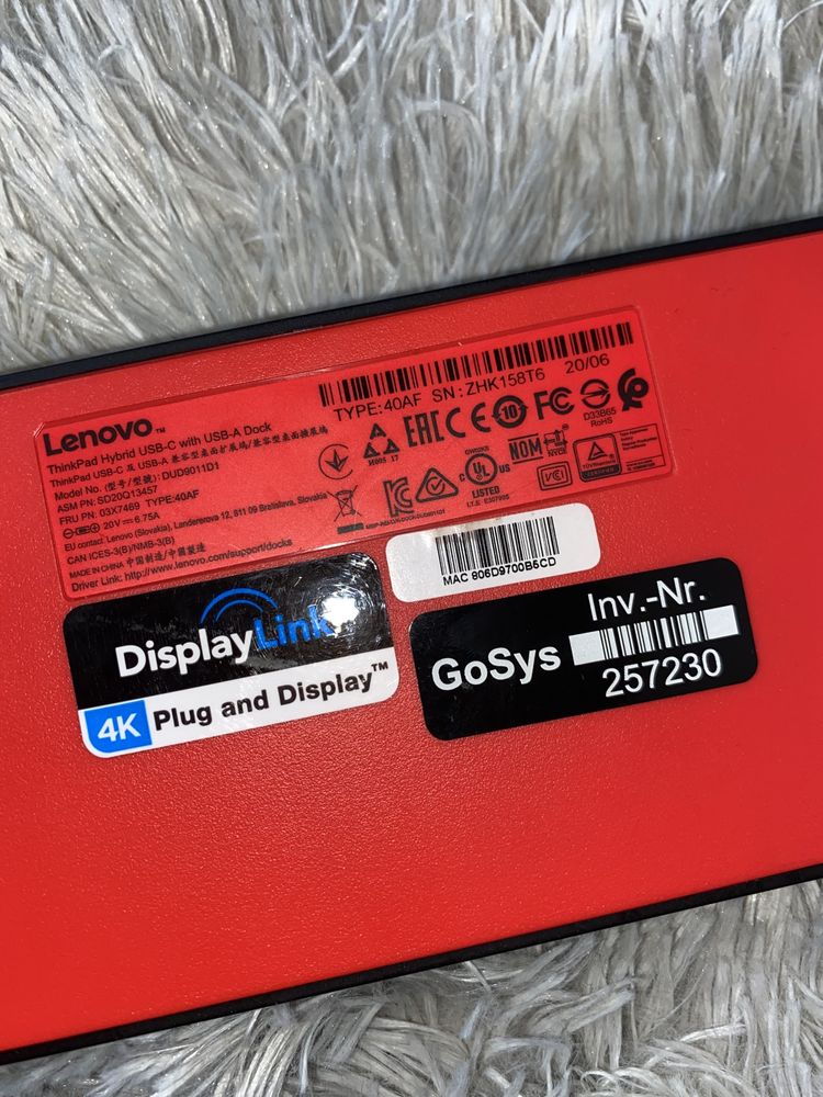 Stacja dokująca Lenovo ThinkPad Hybrid USB-C Dock 135W 40AF0135EU