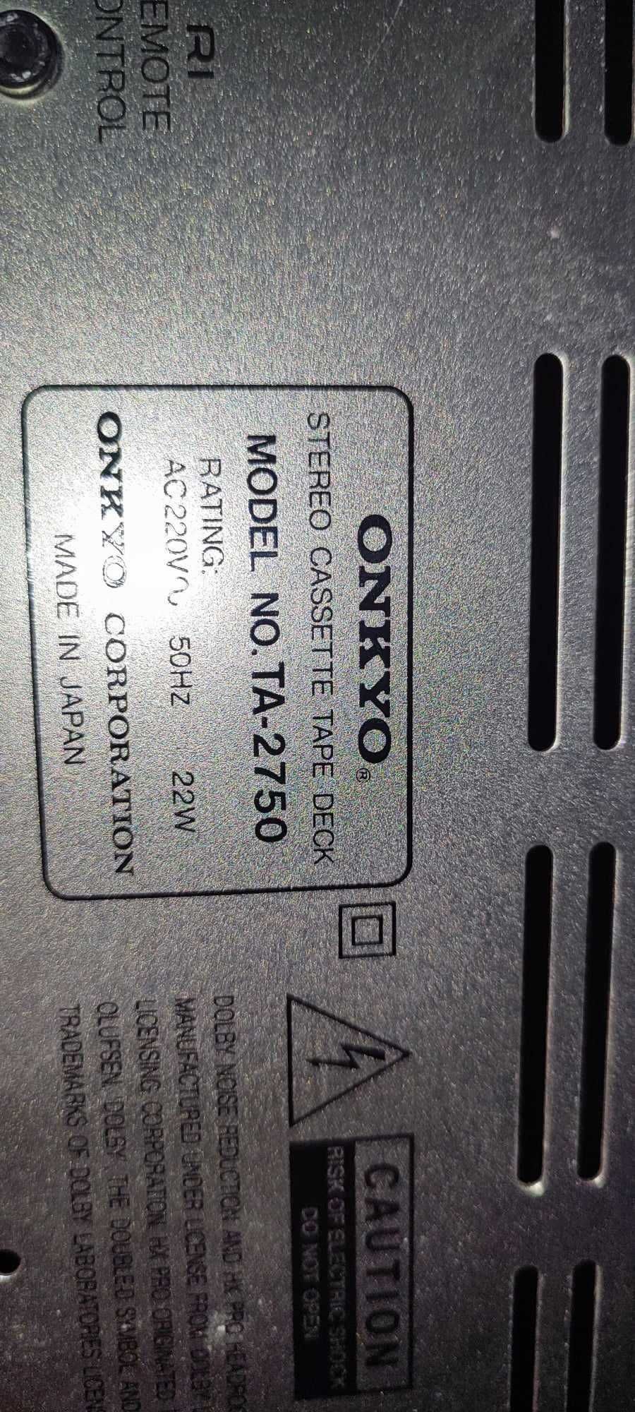 Magnetofon kasetowy Onkyo Deck Onkyo Integra TA-2750 czarny