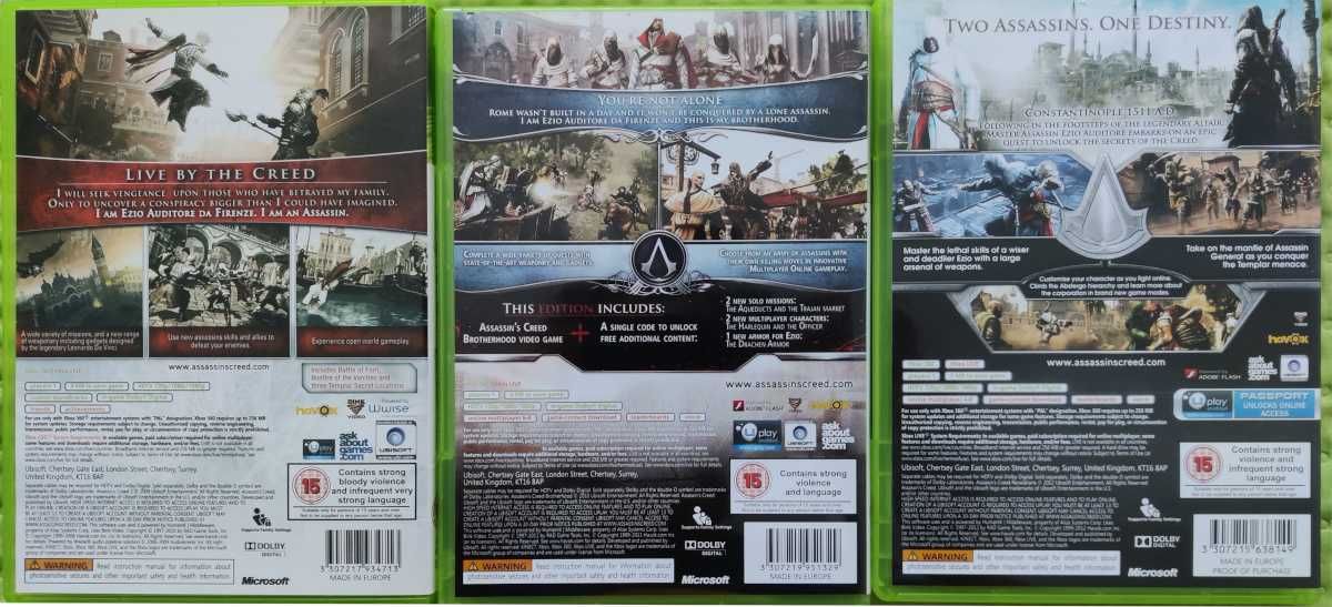 [X360] Assassin's Creed 2, AC: Brotherhood, AC: Revelations (pakiet)