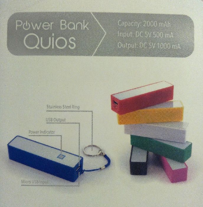 Power Bank Quios 2000mAh (novo)