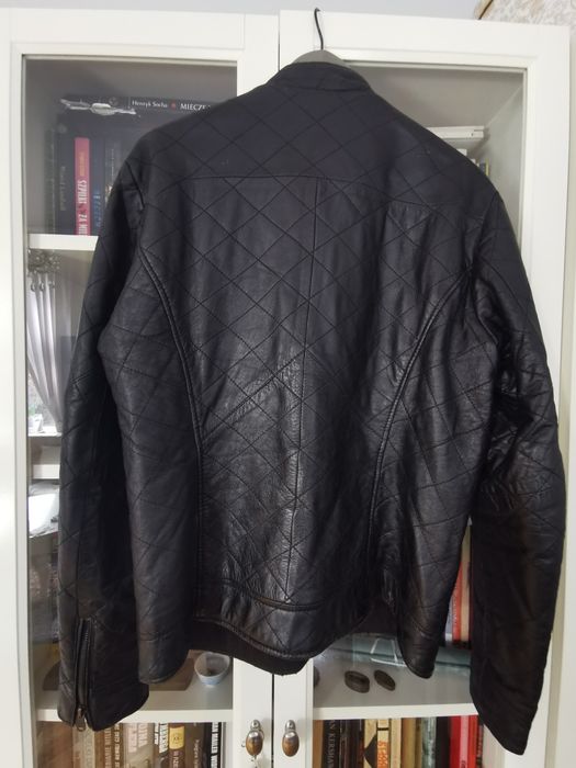 Ramoneska czarna skóra kurtka skórzana Bershka męska r. L/40