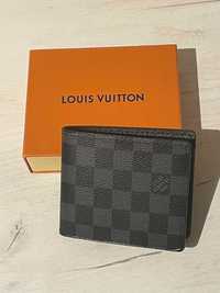 Portfel Louis Vuitton czarny ze wzorem szachownicy