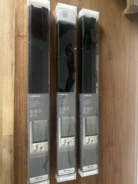 Żaluzje aluminiowe 55/180 3 sztuki czarne