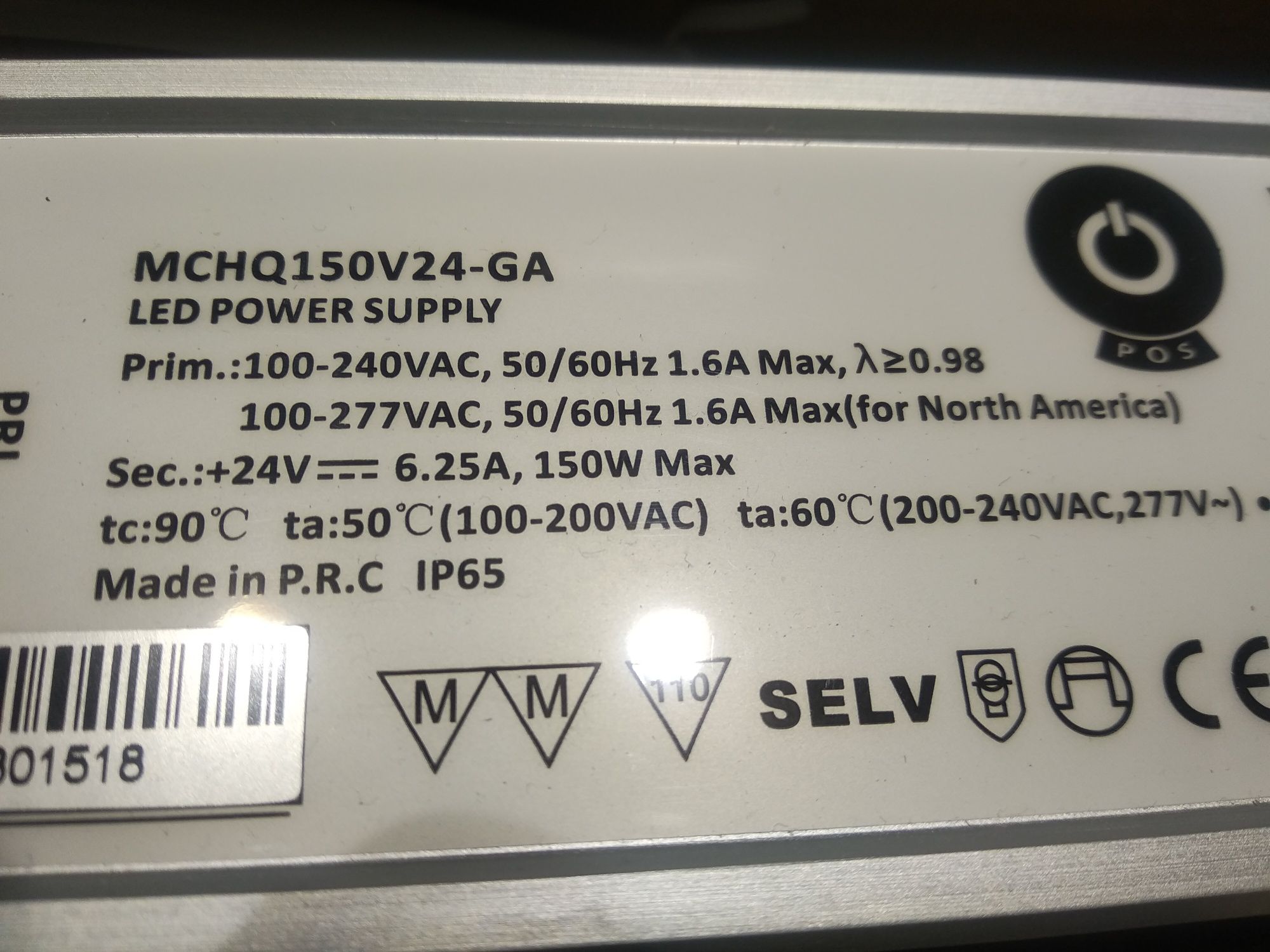 Zasilacz led  mchq150w24v-ga