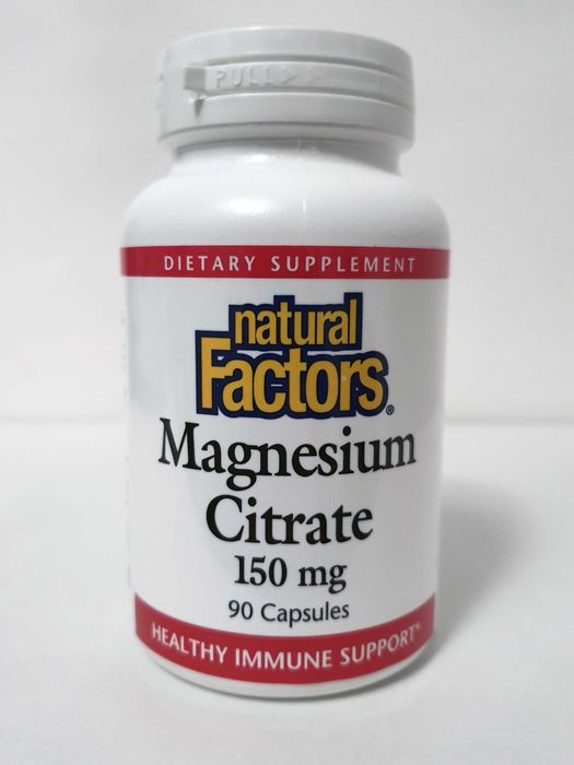 Магній цитрат Natural Factors, 150 мг, 90/180/360 капсул