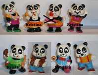 *_* Panda Party 1994' zestaw 8szt. + kartka, figurki kinder nowe