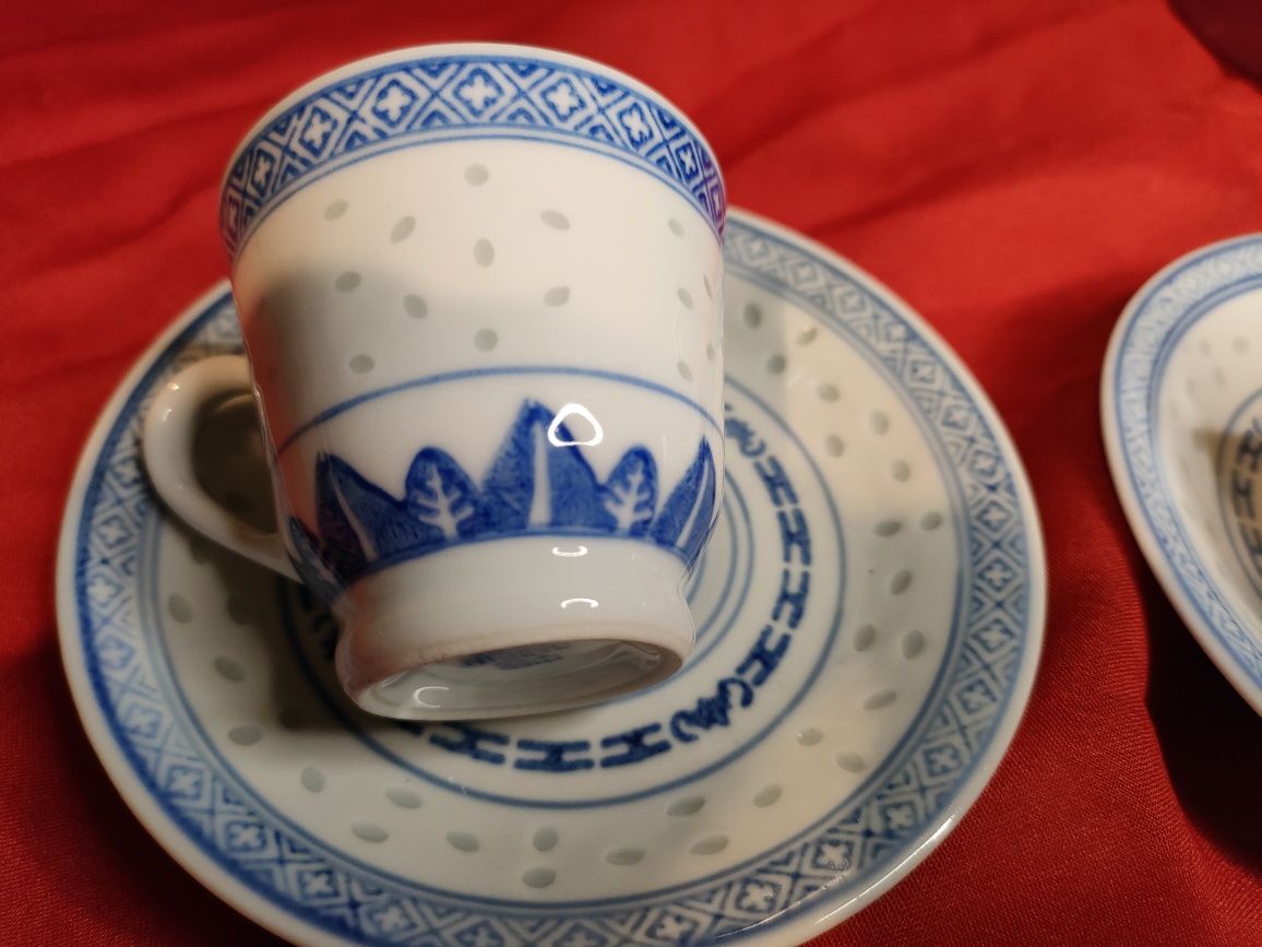 Filiżanki chińska porcelana ryżowa vintage