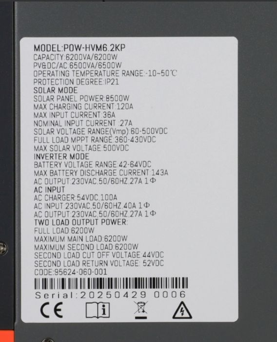 НАЯВНІСТЬ PowMr 48V 6.2/18.6 kW 220/380V модель 2025!