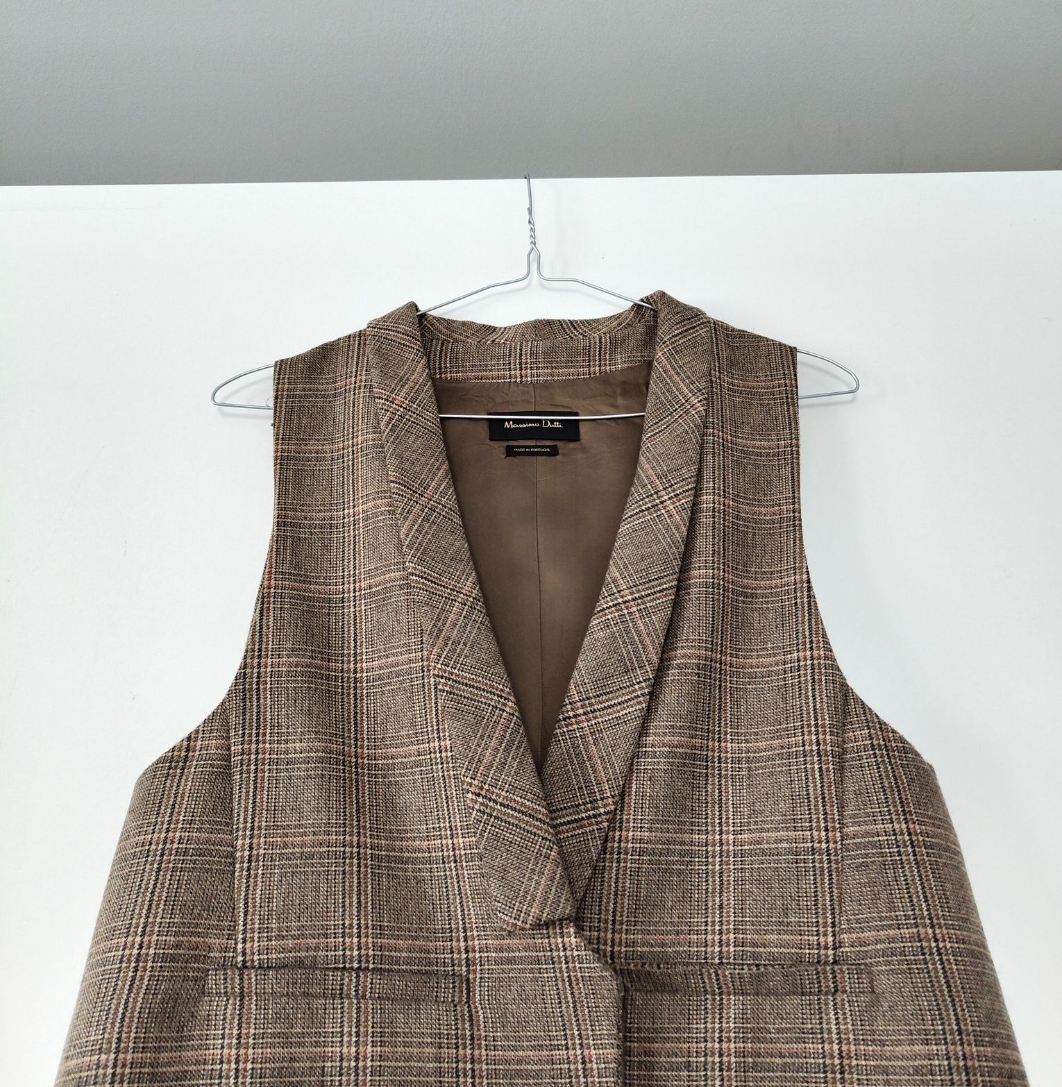 Garnitur Massimo dutti 36 S kamizelka spodnie wełniany wiskozowy