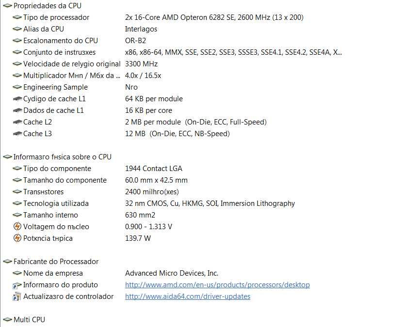 Vendo placa mãe Servidor,  2 x 16 core AMD Processor, RAM 4 x 8GB DDR3