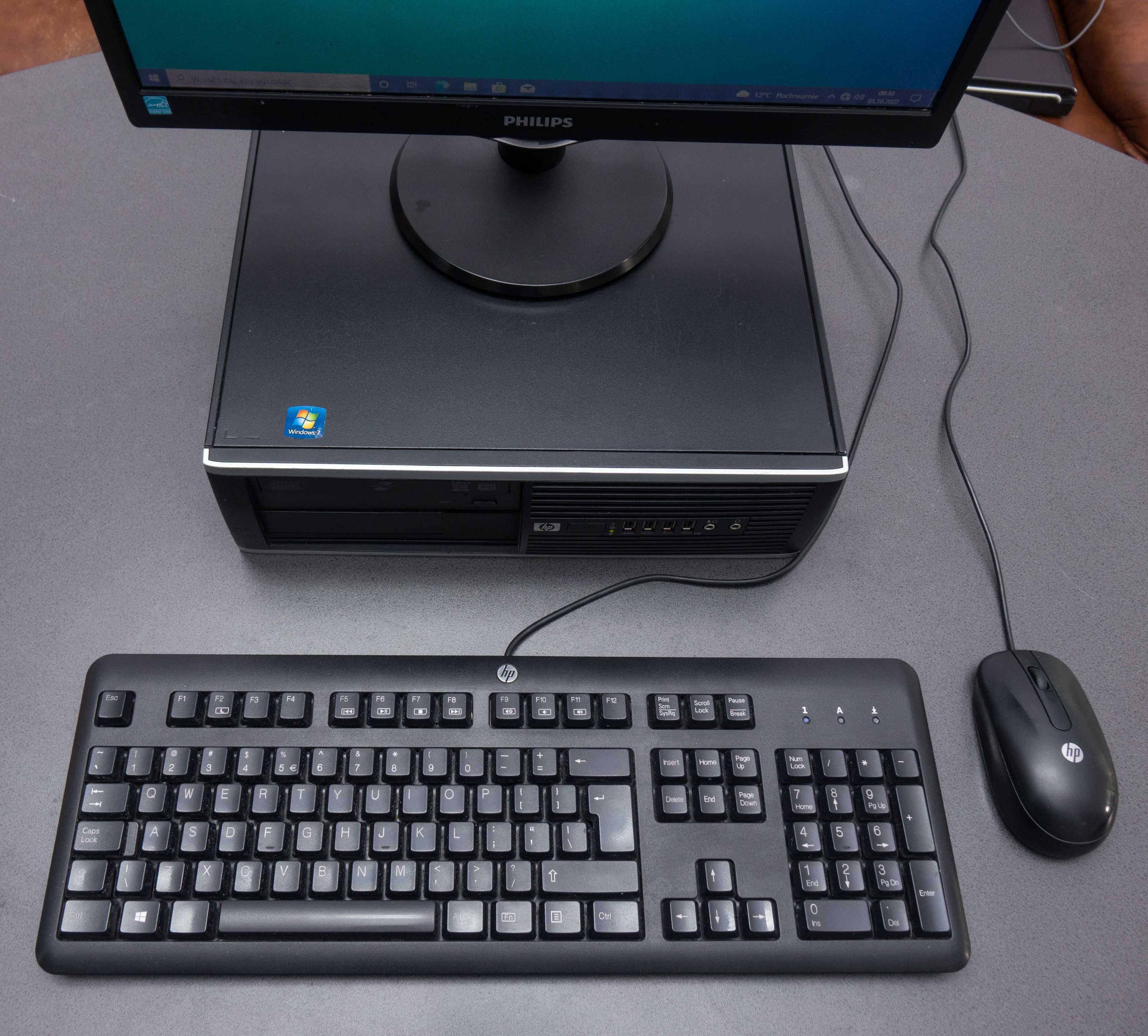 Komputer HP + monitor Philips, Win 11 Pro, zestaw do domu lub biura