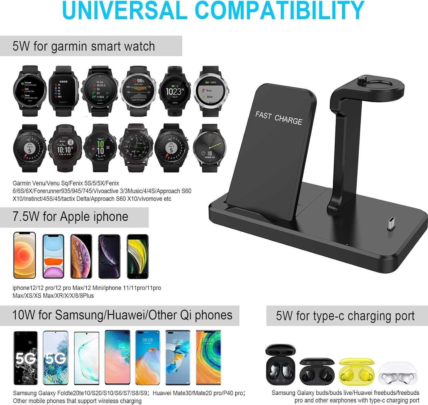 Док-станция для быстрой зарядки 3 в 1, Garmin