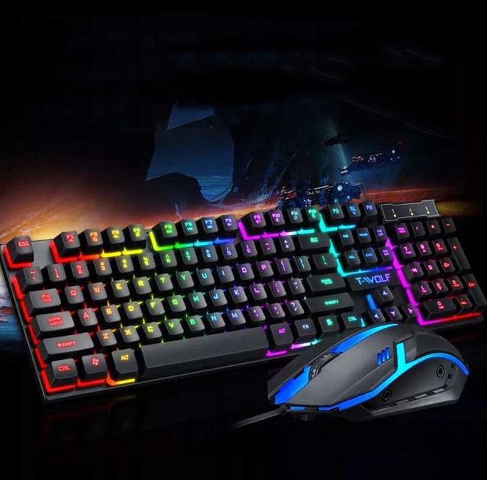 KLAWIATURA + MYSZKA GAMINGOWA dla gracza podświetlana led rgb *nowe*