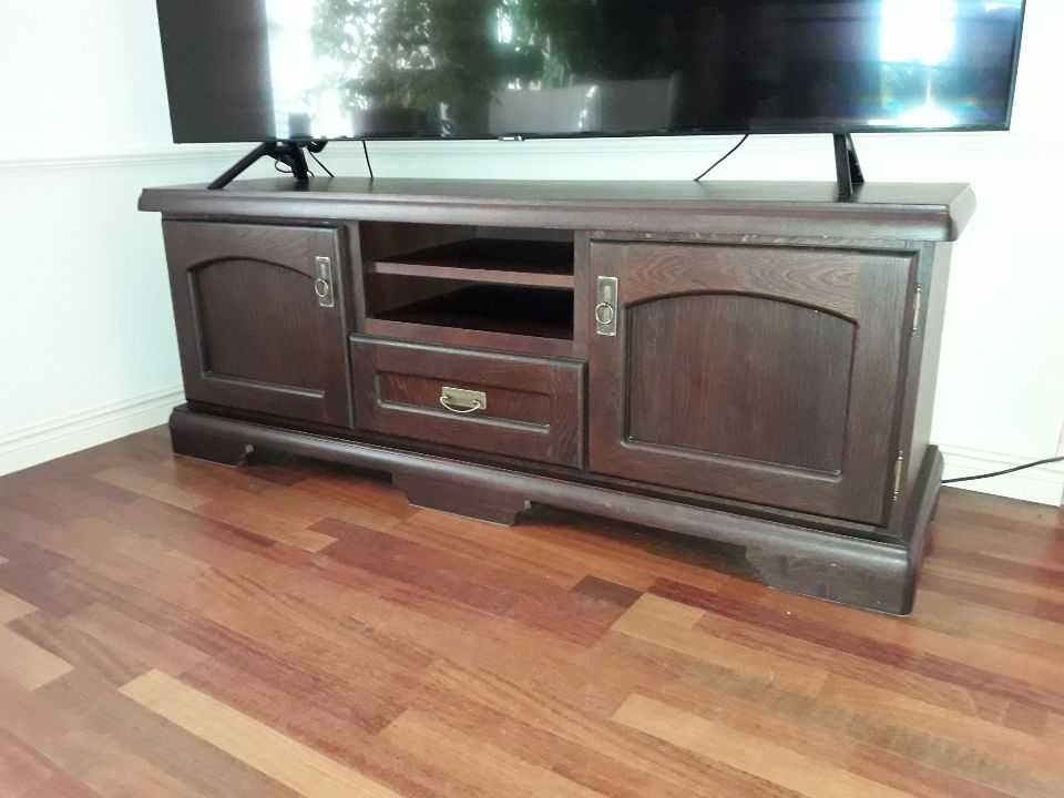 Komoda pod telewizor szafka drewno dębowe z drewna dębowego vintage