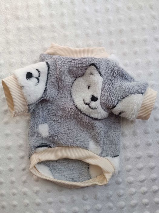 Sweterek w białe misie dla pieska XS S M L XL ubranko dla psa