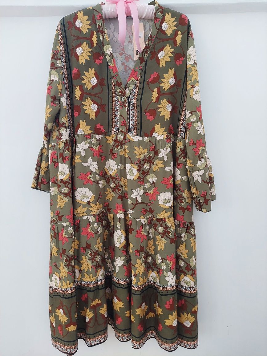 Sukienka boho zielona