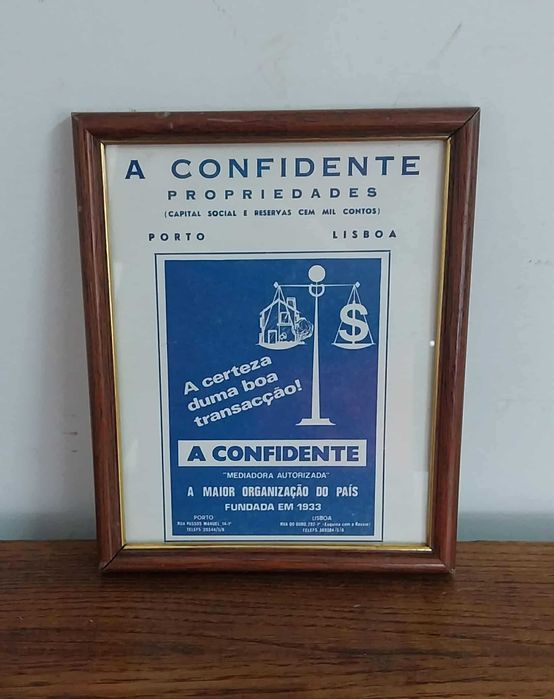 Antigo Cartaz Publicitário em Papel de Chupar "Mata Burrão", Emoldurad