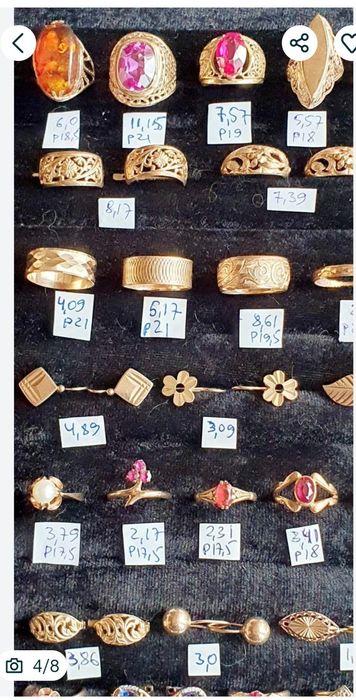 В продаже золотые изделия производства СССР  583 пробы