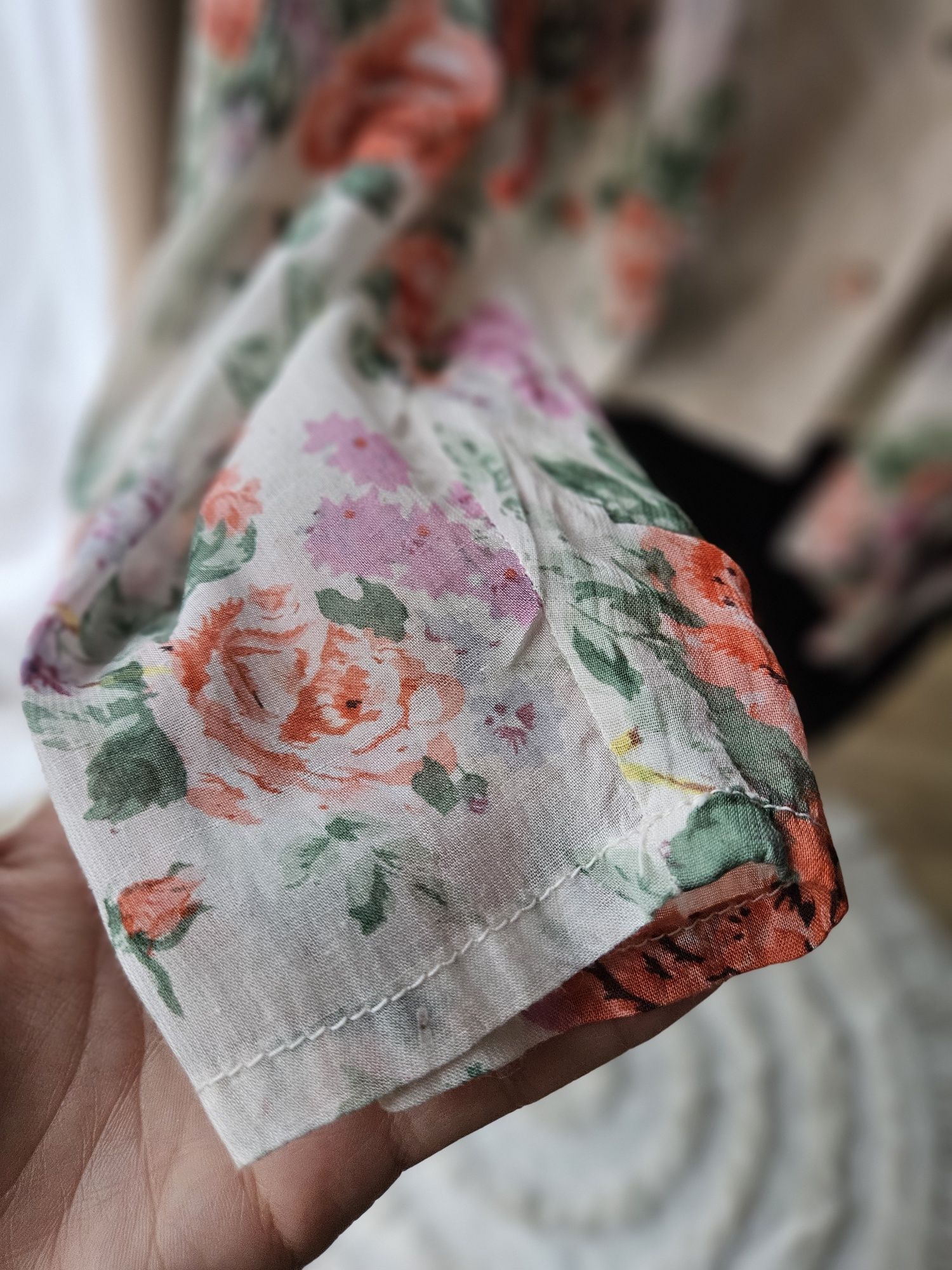 Wyjątkowa vintage bluzka damska w kwiaty kwiaty M/L Romantyczna retro