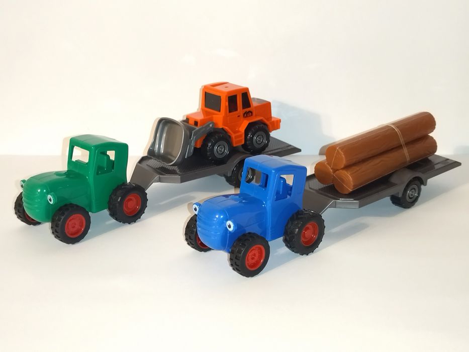 Набор "Синий трактор" с прицепом инерционные.