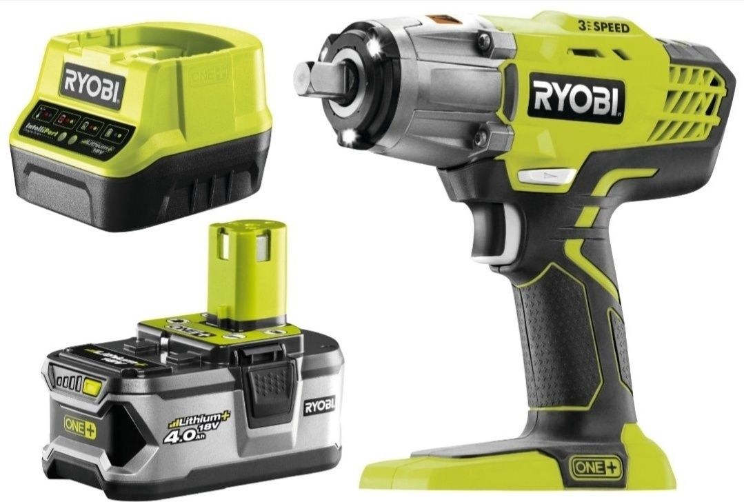 RYOBI KLUCZ UDAROWY 18V R18IW3  400NM +aku 4 Ah + ład nowe