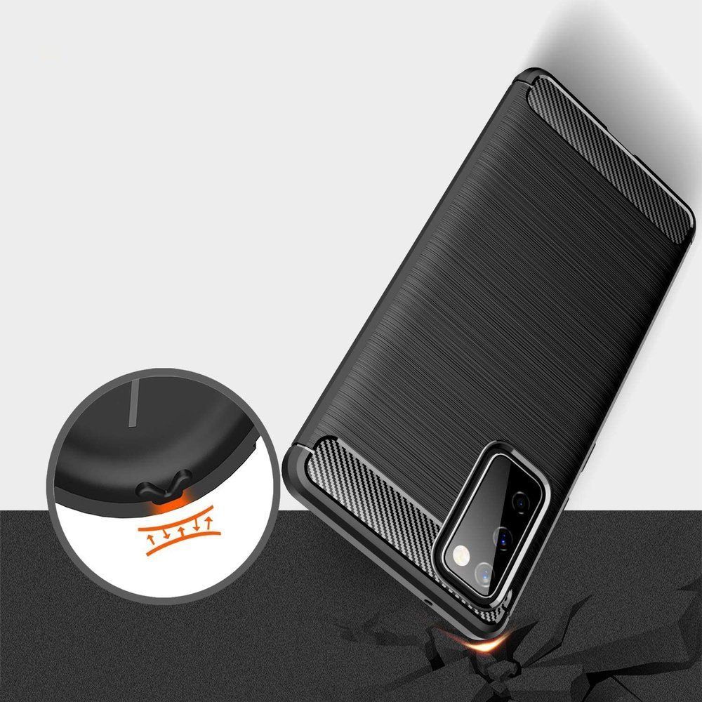 Etui Carbon Case + Szkło Hartowane Do Samsung Galaxy S20 Fe